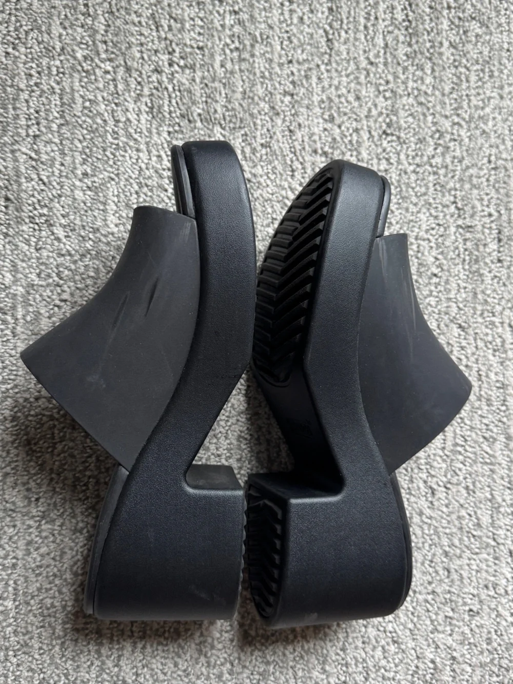 CROCS Black Platform Slide Heels